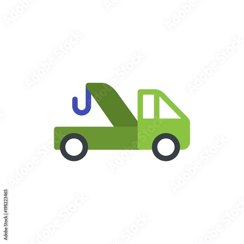 evacuation truck, evacuation service flat vector icon. Modern simple isolated sign. Pixel perfect vector illustration for logo, website, mobile app and other designs