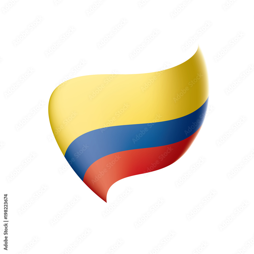 Fototapeta premium Colombia flag, vector illustration