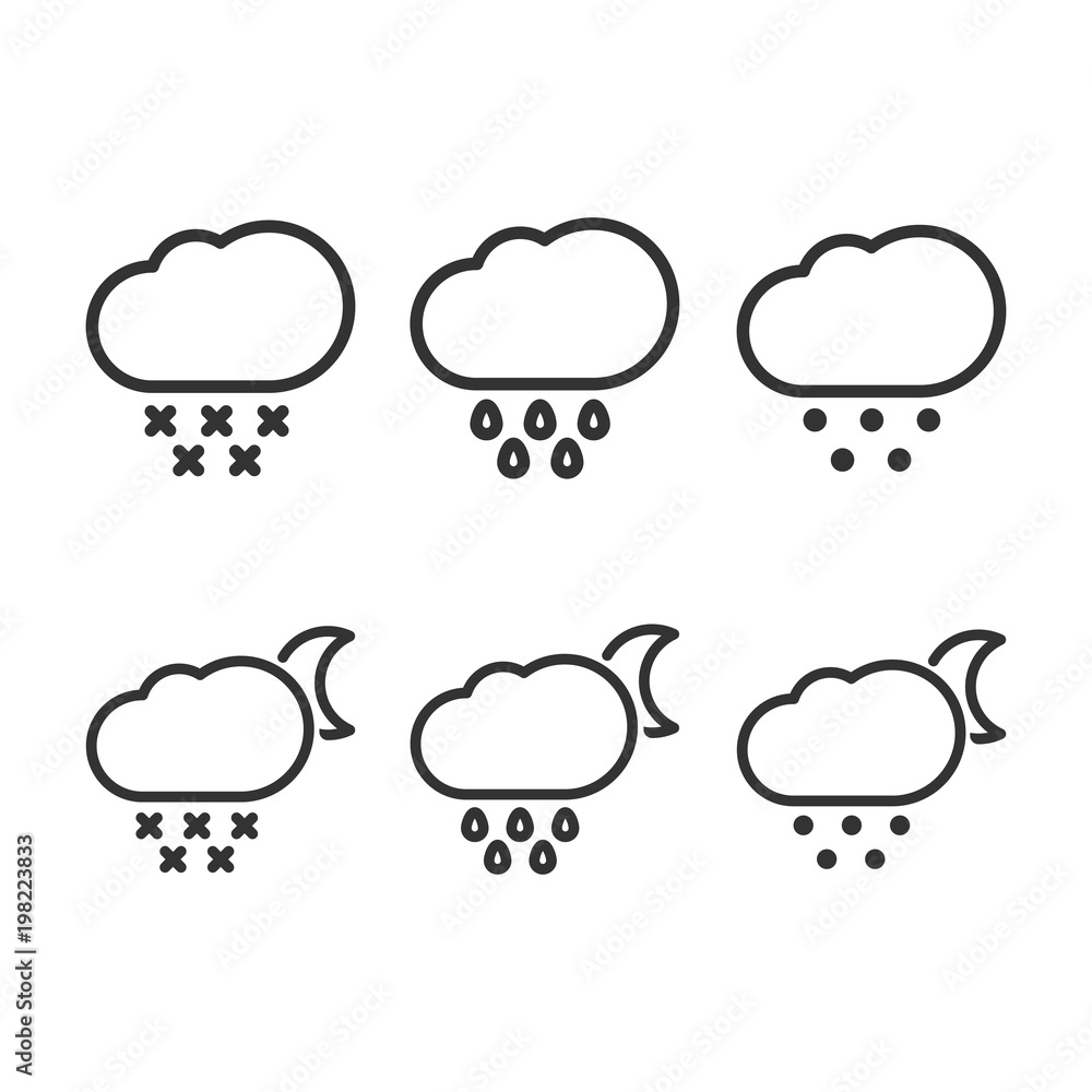 Set of weather icons Set of weather icons