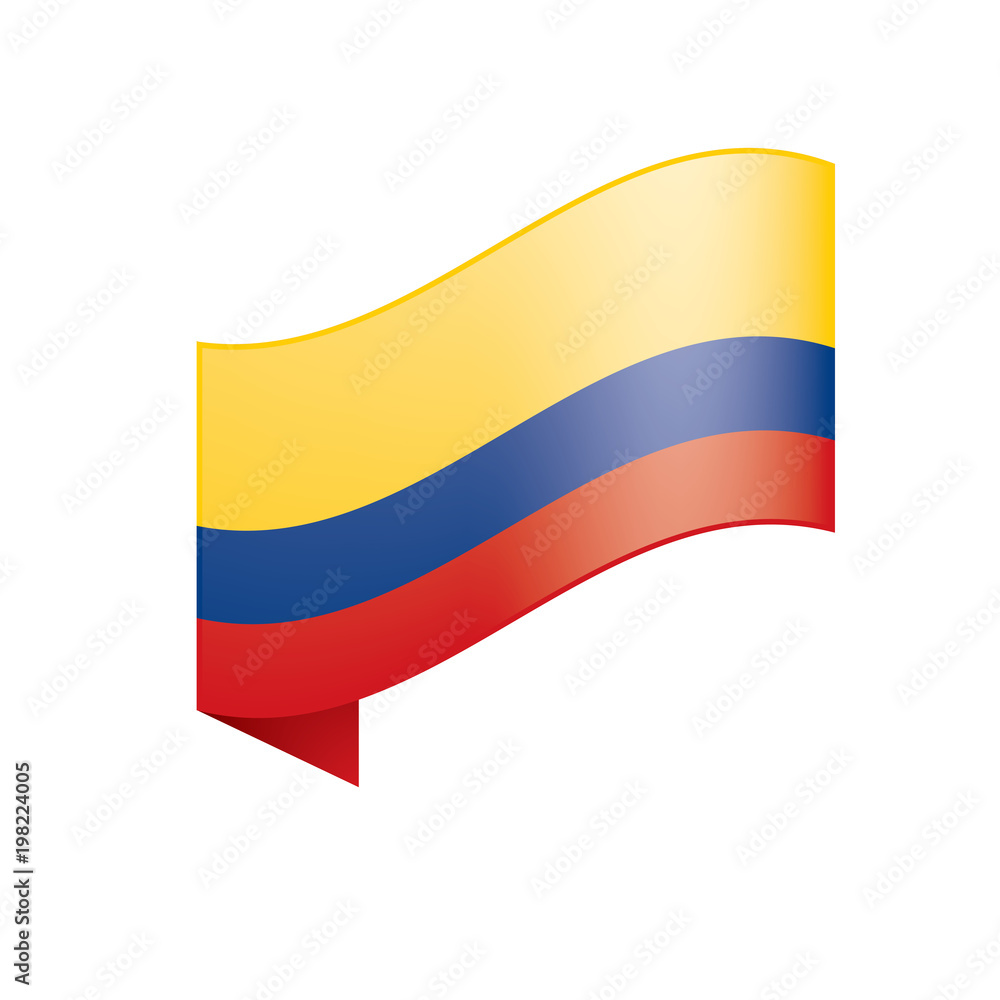 Naklejka premium Colombia flag, vector illustration