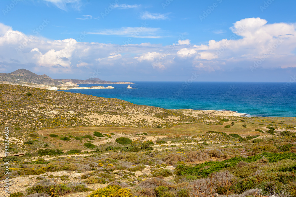 Summer seascape of Greek island of Milos. Cyclades, Greece