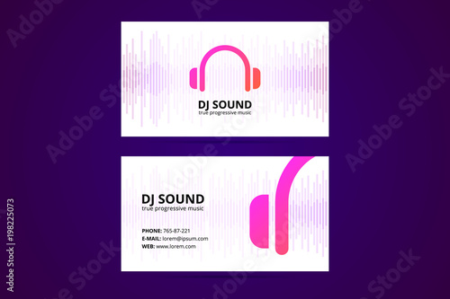 Business card template for dj and music business