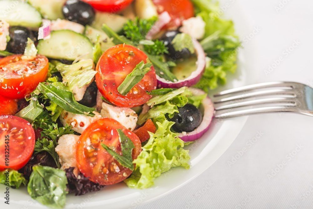 Fresh spring salad with vegetable