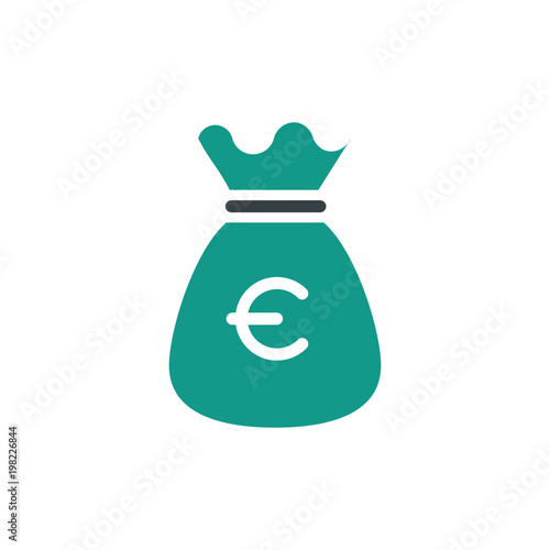 euro money bag flat vector icon. Modern simple isolated sign. Pixel perfect vector  illustration for logo, website, mobile app and other designs