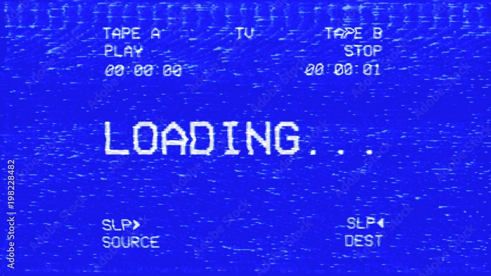 An old damaged VHS tape tracking a bad signal coming from a double deck