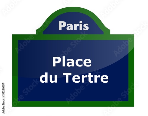 Place du Tertre, plaque de rue à Paris photo
