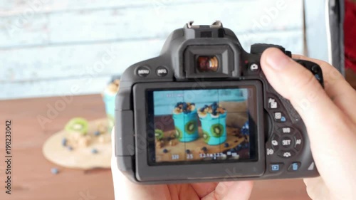 taking food photo with dslr, blue majik smoothie, superfood photo