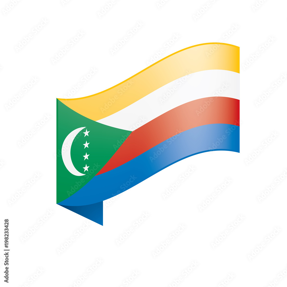 Naklejka premium Comoros flag, vector illustration