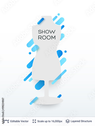 White badge mannequin silhouette sticker.