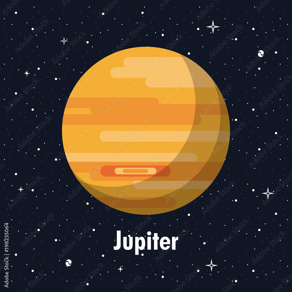 Fototapeta premium Jupiter in the space vector illustration graphic design