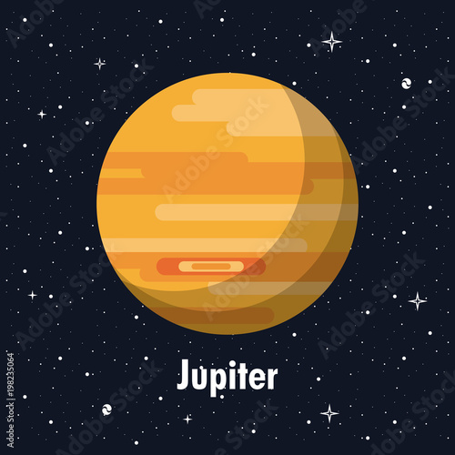 Jupiter in the space vector illustration graphic design