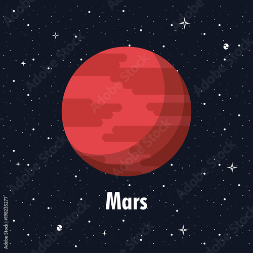 Fototapeta Naklejka Na Ścianę i Meble -  Mars in the space vector illustration graphic design