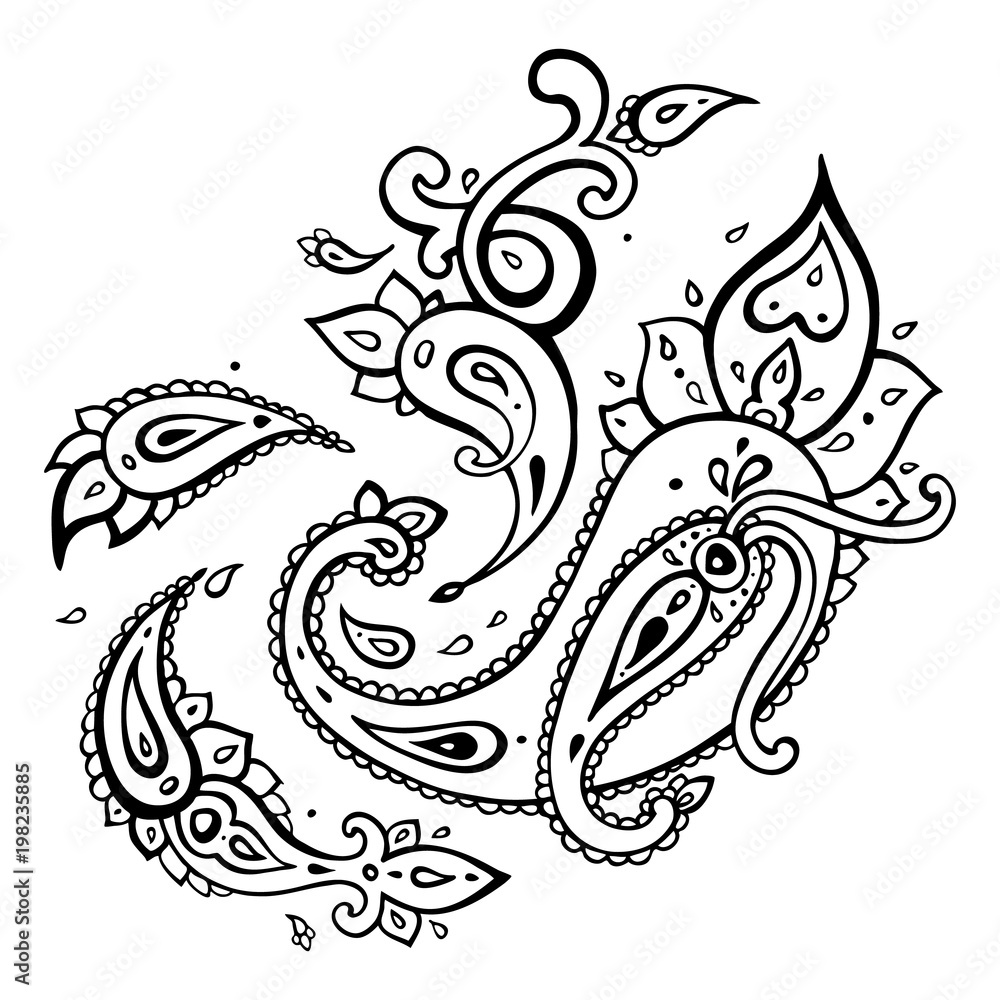 Paisley background. Hand Drawn ornament. Vector illustration Paisley background. Hand Drawn ornament. Vector illustration