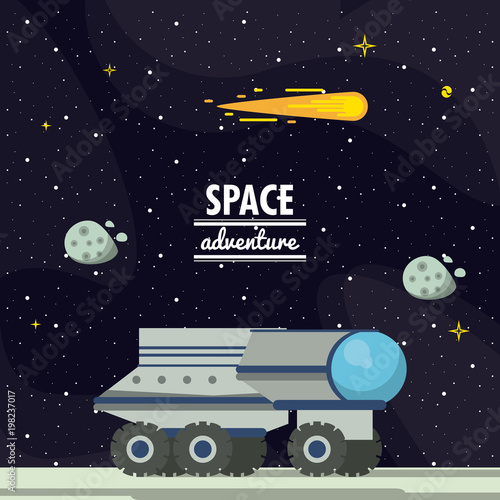 Vehicle exploring mars vector illustration graphic design