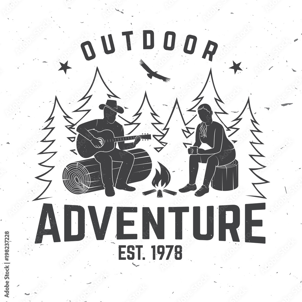 Outdoor adventure. Vector illustration. Concept for shirt or logo, print, stamp or tee. Outdoor adventure. Vector illustration. Concept for shirt or logo, print, stamp or tee.