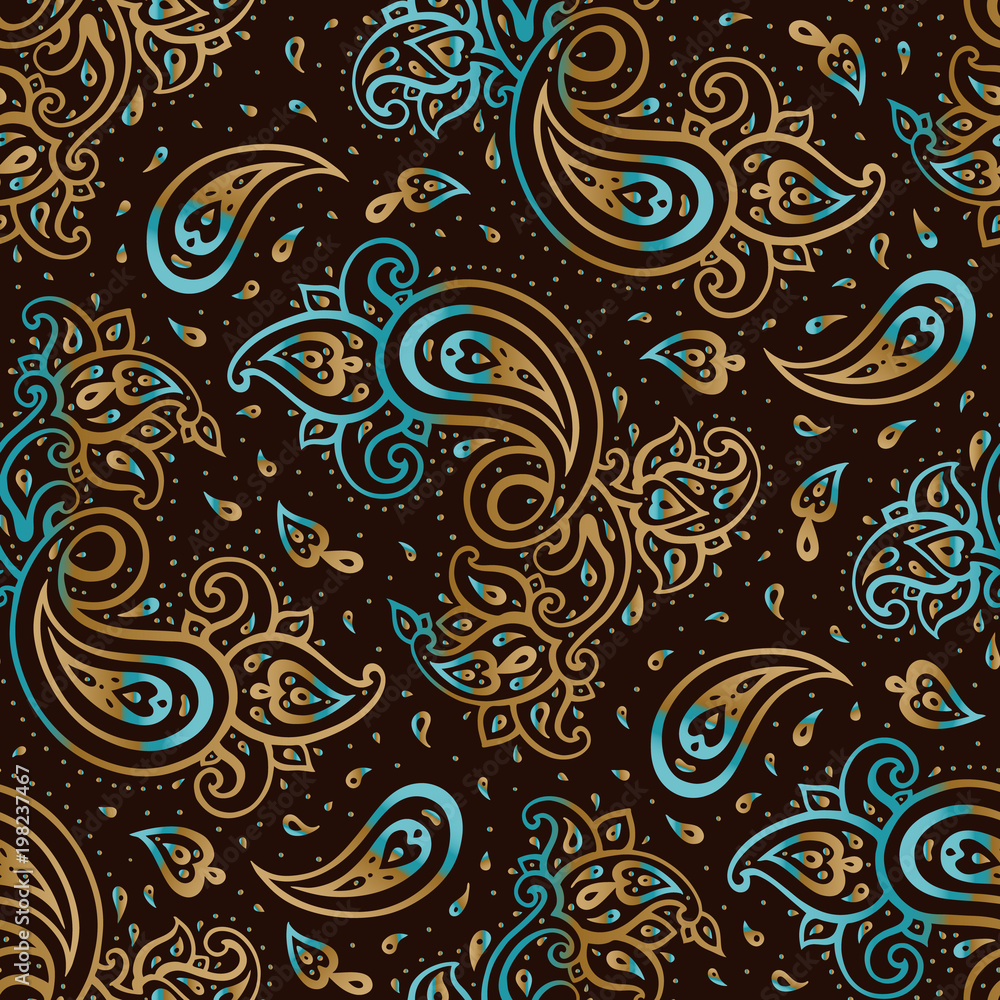 Paisley background. Hand Drawn ornament. Vector illustration