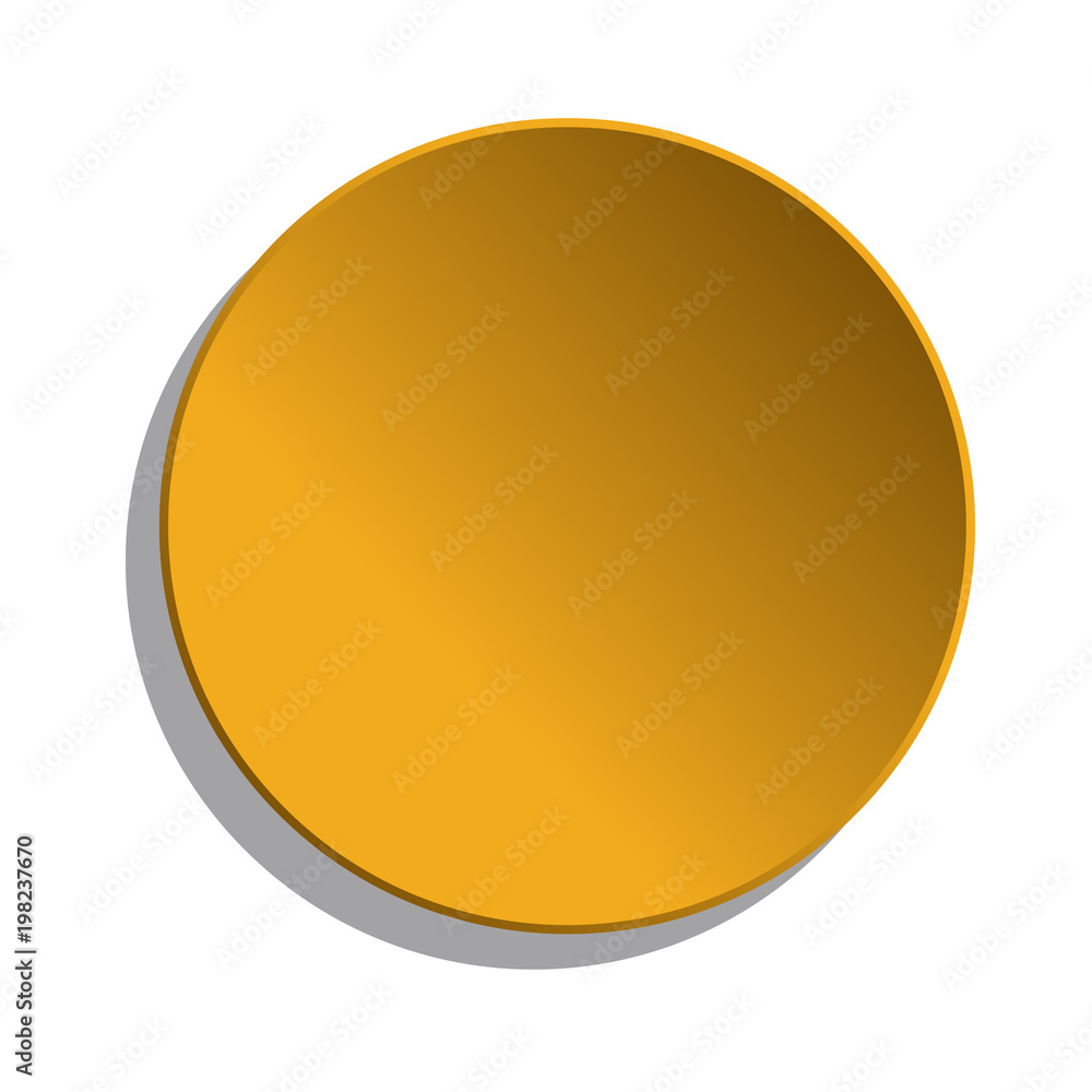 Yellow Button On White Background - Vector Illustration - Isolated On White Background