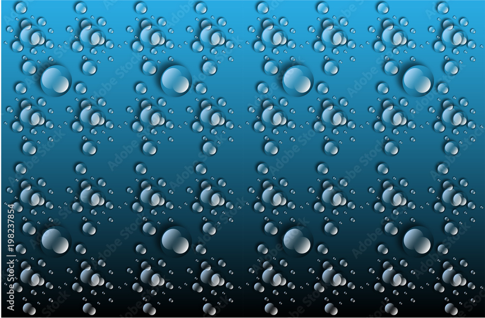 Water, bubbles. Seamless pattern. Air in the water, bubbles. Water, bubbles. Seamless pattern. Air in the water, bubbles.