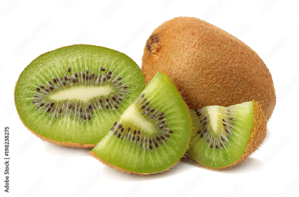 Fototapeta premium Slices kiwi fruit isolated on white background