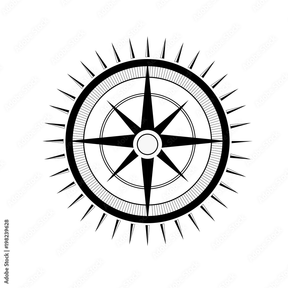 Fototapeta premium Compass wind rose vector design element