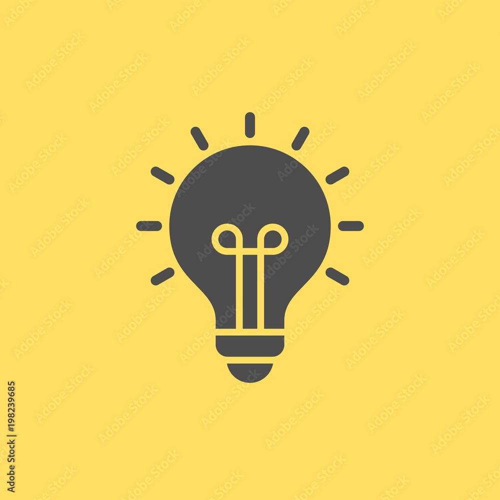 Bulb flat vector icon. Idea flat vector icon Bulb flat vector icon. Idea flat vector icon