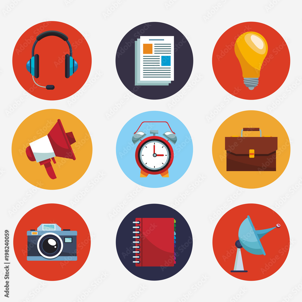 Set of social media round icons vector illustration graphic design Set of social media round icons vector illustration graphic design