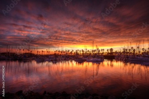 Pink sunset at marina © dfriend150