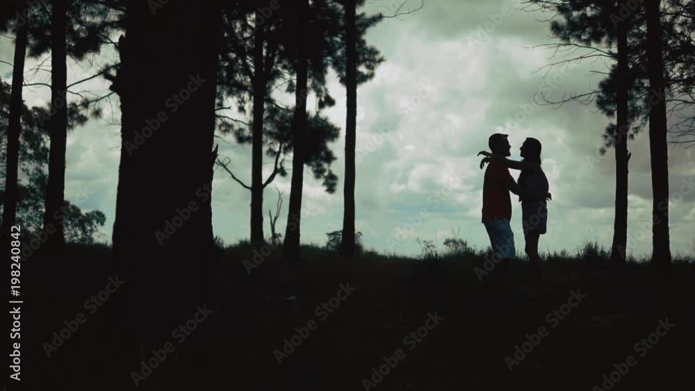 Beautiful couple walking in the park Beautiful couple walking in the park