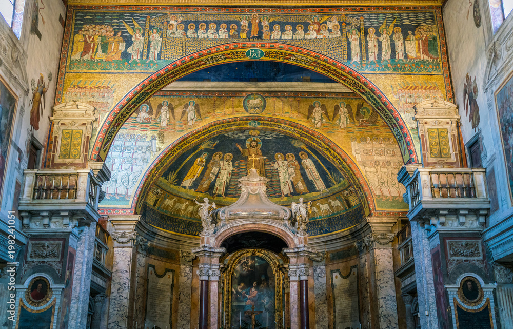 Obraz premium Basilica of Santa Prassede in Rome, Italy.