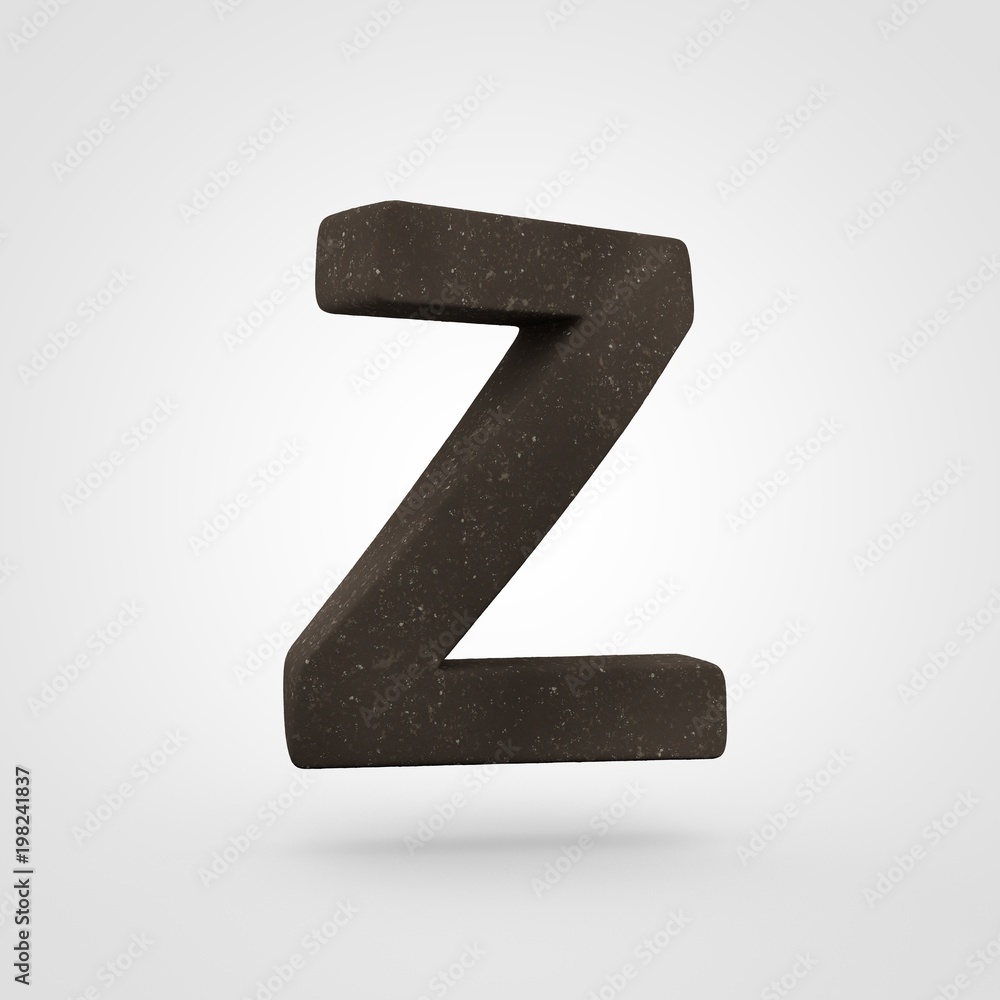 Soil letter Z uppercase isolated on white background. Soil letter Z uppercase isolated on white background.