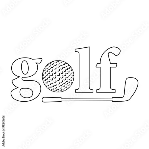 Logotipo golf lineal en color negro