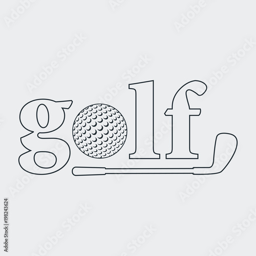 Logotipo golf lineal en fondo gris