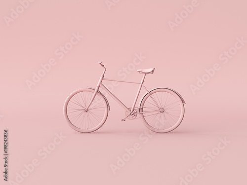 Ckassic vintage Bike mono color concept on pink color background copy space. 3d render © trodler1