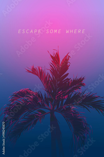 palm 80s neon night escape