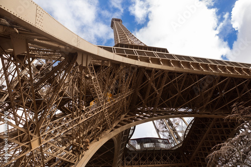 Eiffel Tower in Paris against the blue sky