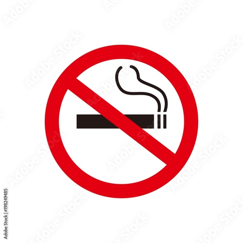 Vector illustration. No smoking sign on white background