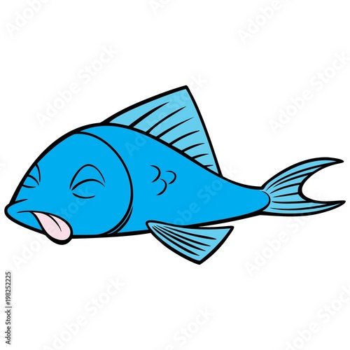 Dead Fish - A vector cartoon illustration of a Dead Fish concept.
