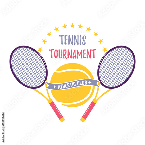 Bright tennis design. Logo icon design.Print badge