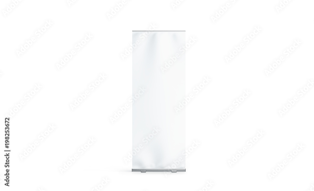 Blank white roll-up banner display mockup, isolated, 3d rendering. Clear rollup baner design mock up, front view. Empty roller sign board template stand. Blank white roll-up banner display mockup, isolated, 3d rendering. Clear rollup baner design mock up, front view. Empty roller sign board template stand.
