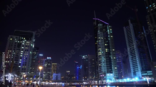 Wallpaper Mural Skyscrapers and waterfront in Dubai Marina at night  Torontodigital.ca