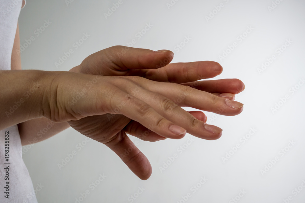 Beautiful women hands isolate, applying cream, massaging Beautiful women hands isolate, applying cream, massaging