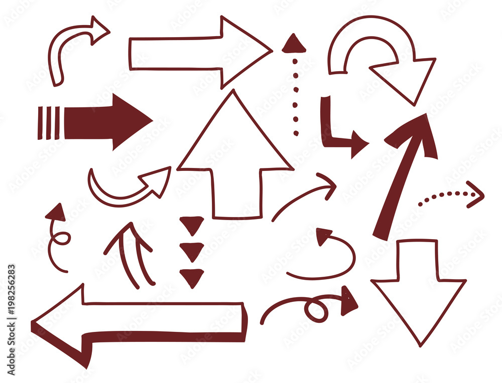 カラフルでかわいい漫画風矢印の素材 Stock Vector Adobe Stock