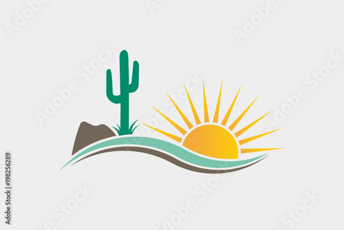Cactus Desert Western Logo Illustration