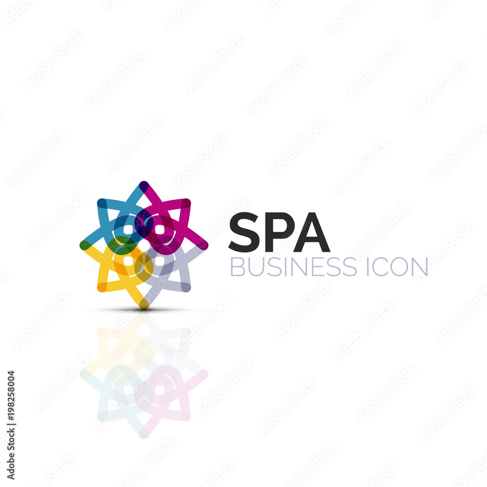 Abstract flower or star minimalistic linear icon, thin line geometric flat symbol for business icon design, abstract button or emblem Abstract flower or star minimalistic linear icon, thin line geometric flat symbol for business icon design, abstract button or emblem