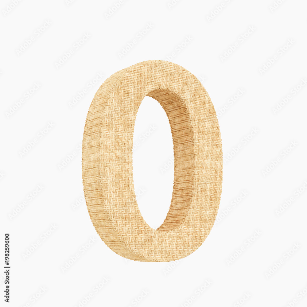 3d rendered woven wicker number 0 on pure white. 3d rendered woven wicker number 0 on pure white.