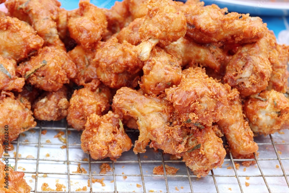 Fried chicken at the market Fried chicken at the market