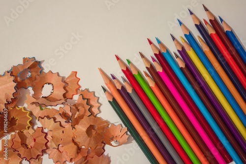 Foto Sharpened colored pencils.