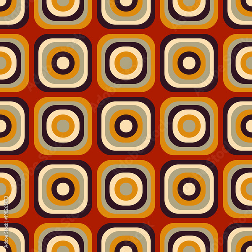 Vintage seventies seamless pattern. Authentic design for digital and print media.