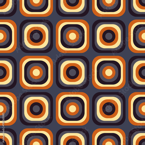 Vintage seventies seamless pattern. Authentic design for digital and print media.