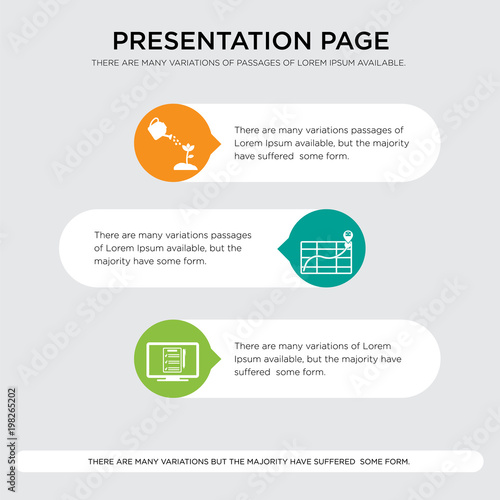 on, store locator, diy presentation design template in orange, green, yellow colors with horizontal and rounded shapes